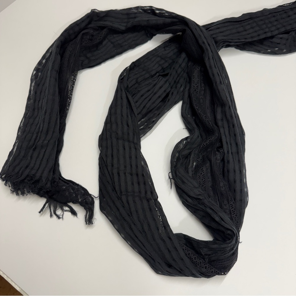 Black Striped Scarf